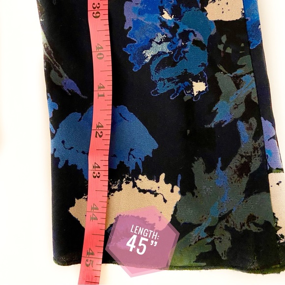 WILFRED Aritzia Floral Aubagne Cut Out Tie Front Dress Black w/ Cream Blue - Picture 8 of 14